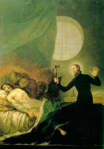 フランシスコ・デ・ゴヤ  『悔悛しない瀕死の病人と聖フランシスコ・ボルハ』 1788年 350cm×300cm　油彩
